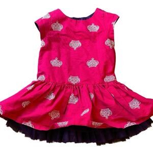 Genuine Kids by OshKosh Girls' Red Dress with Gold Crown Embroidery - Size 3T